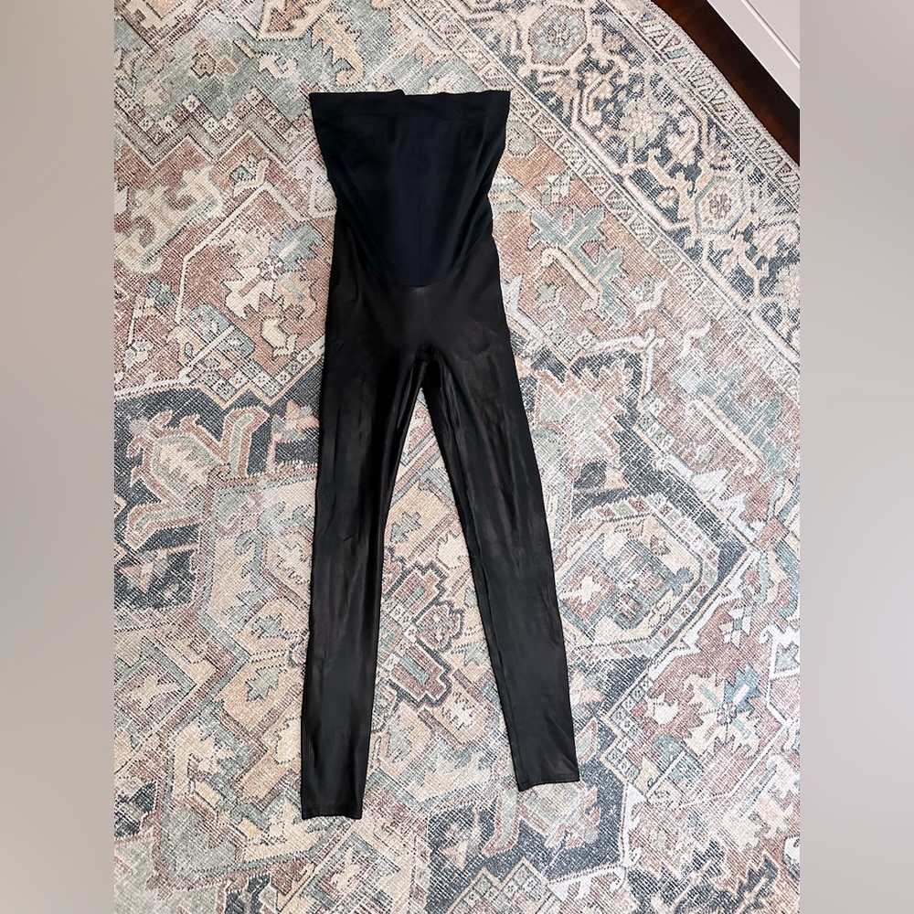 Spanx Faux Leather Maternity Leggings - size M